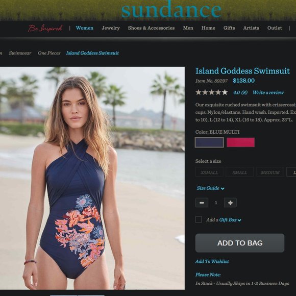 Sundance Catalog Island Goddess Swimsuit - Picture 8 of 9